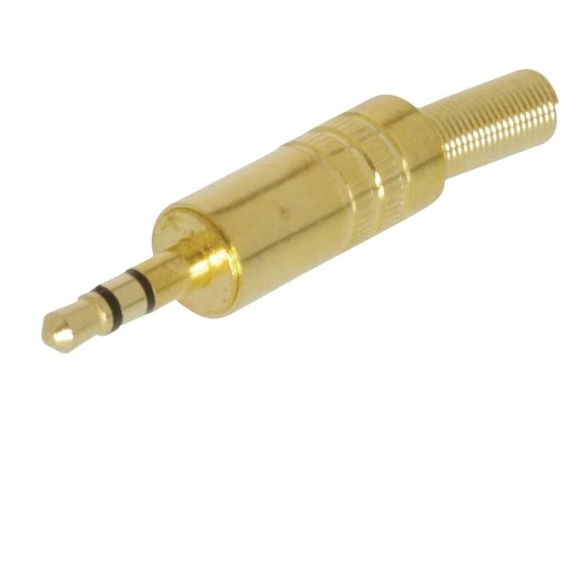 

Conector audio jack macho 3.5 mm estereo Dorado