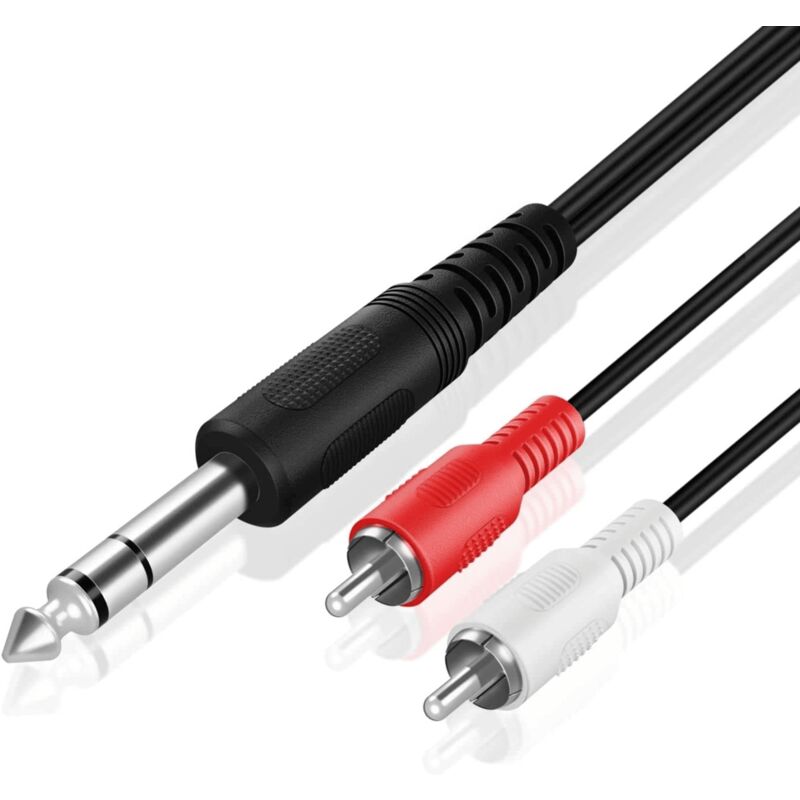 

Cable de audio estereo JACK 6.35 macho - 2x RCA macho 2 M Negro