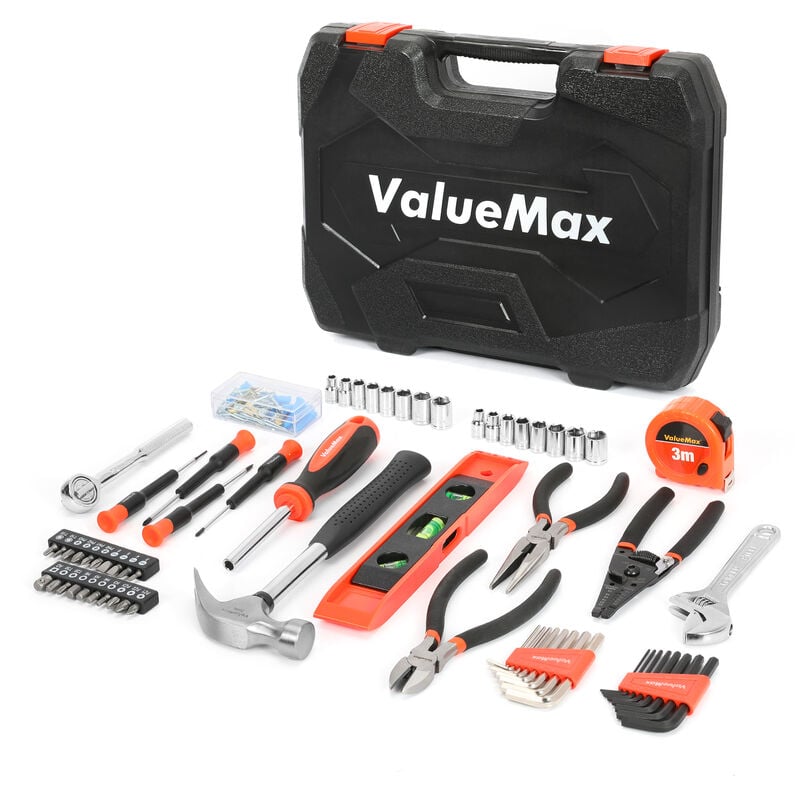 Boîte à Outils, Mallette Outils avec Boîte de Rangement Durable, Idéal pour Usage Domestique ou du Travail - 150 Pièces - Valuemax