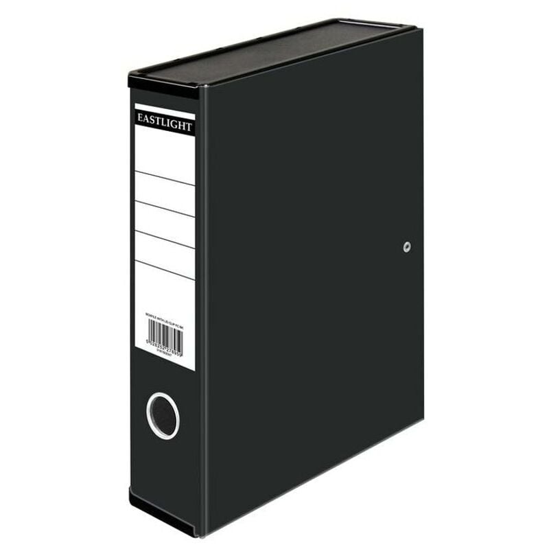 Box File Pape on Boad Foolscap 70mm Capacity 75mm Spine Width Clip - Black - Valuex