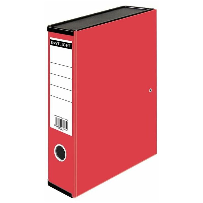 Valuex - Box File Pape on Boad Foolscap 70mm Capacity 75mm Spine Width Clip - Red