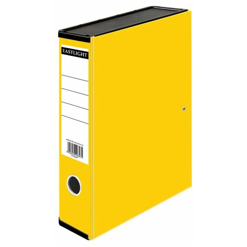 Box File Pape on Boad Foolscap 70mm Capacity 75mm Spine Width Clip - Yellow - Valuex