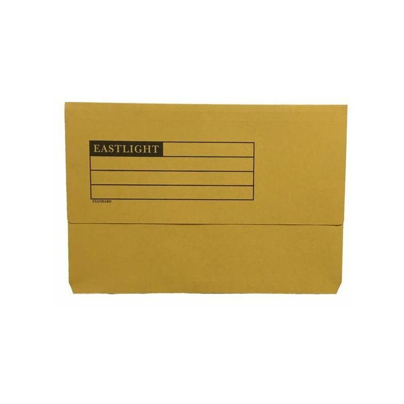 Document Wallet Manilla Foolscap Half Flap 250gsm Yellow (Pack 50) - Yellow - Valuex