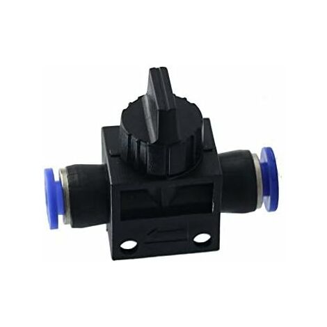 Valve d'arrêt pour pneumatique - Raccord rapide pour air, eau, vide (6 mm, 1 pièce)