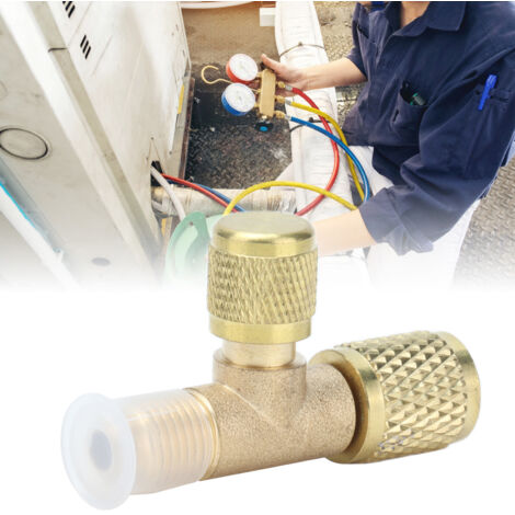 Valve de Chargement de Refrigerant avec Interface 1/4SAE en Cuivre pour R22, R12, R134 - Valve de Purge et Securite HVAC