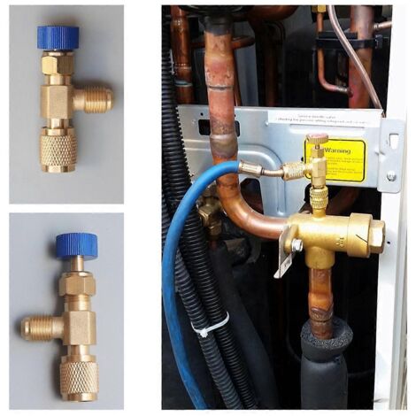 Valve de climatisation R22 R410, joint de remplissage 1/4 pouce, valve de réfrigérant B--
