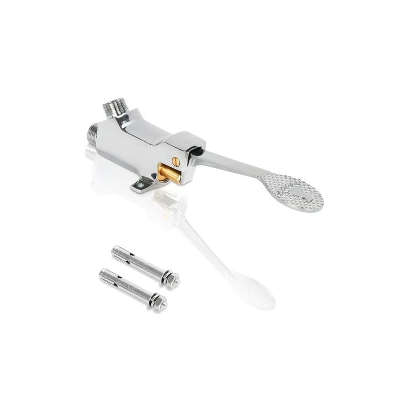 Mowze - Valve de pédale pour installation au sol en chrome poli