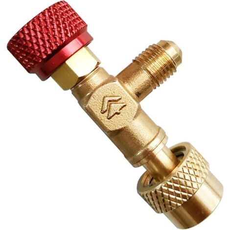 Valve de Sécurité Liquide, Connecteur de Tuyau R410A, Pompe a Vide Climatisation, Valve de Contrôle de Débit en Laiton, Soupape de Sécurité de Climatisation, pour Tuyau de Charge de Réfrigérant R410A