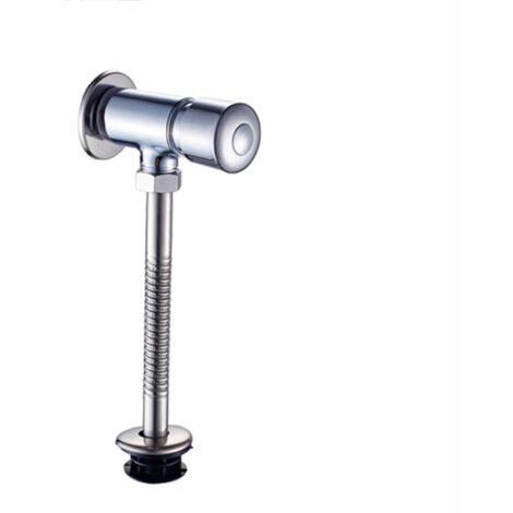 Valve Double pour Chasse en Alliage de Zinc Durable de Toilettes Apparentes exposé Manuel Flowise Manuel appuyant sur l'outil de Chasse d'eau Chrome Poli pour la Salle de Bains d'hôtel à la Maison（G1/