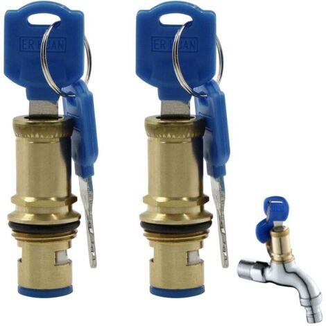 Valve en laiton à tête de disque en céramique avec valves de rechange à clé - Valve de rechange pour robinet à disque en    (1/2")