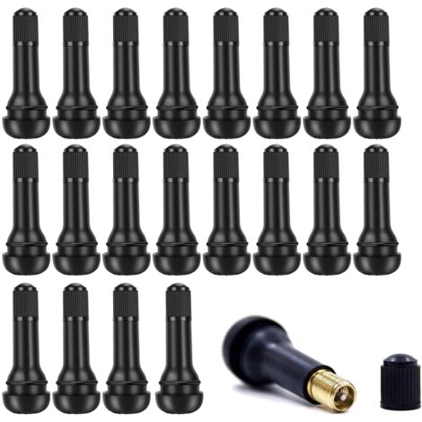Valve Pneu Voiture TR414 50 Pièces Valve Tubeless Valve Auto de Caoutchouc Valves en Caoutchouc Snap-in Jantes pour Voiture Moto Bicyclettes Noir