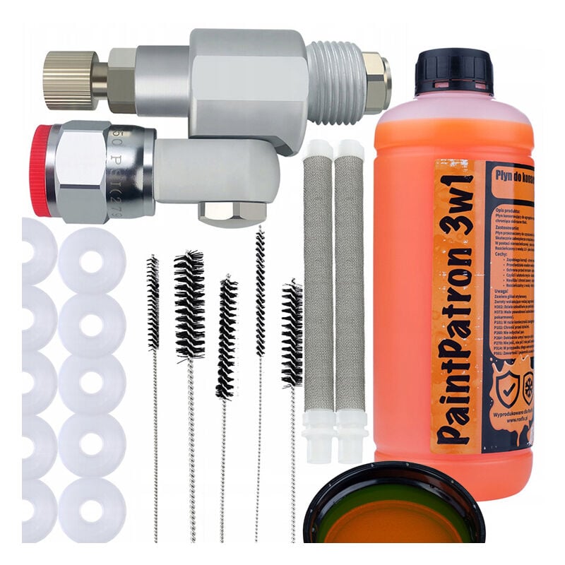 Valvola Rosfix CleanShot per l'unità di verniciatura + 10X Guarnizione + Bacchette di pulizia + 2X Filtro a dita bianche 60 + Liquido di manutenzione