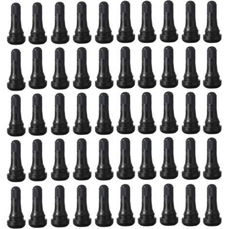 Valves de pneu sans chambre 50 pièces TR413 en caoutchouc – étanches, compatibles véhicules automobiles et 4x4