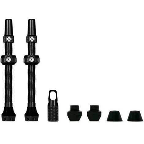 Valves Presta Tubeless - 60 mm - Valves de Vélo Anti-Fuite de Qualité Supérieure avec Outil Démonte-Obus de Valve Intégré - Noir