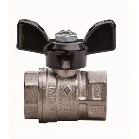 VALVOLA A SFERA A PASSAGGIO TOTALE FILETTATURA FF CON FARFALLA 3/4" DN 20 PN 40