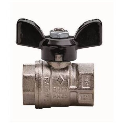 VALVOLA A SFERA A PASSAGGIO TOTALE FILETTATURA FF CON FARFALLA Misura: 3/4" DN 20 PN 40