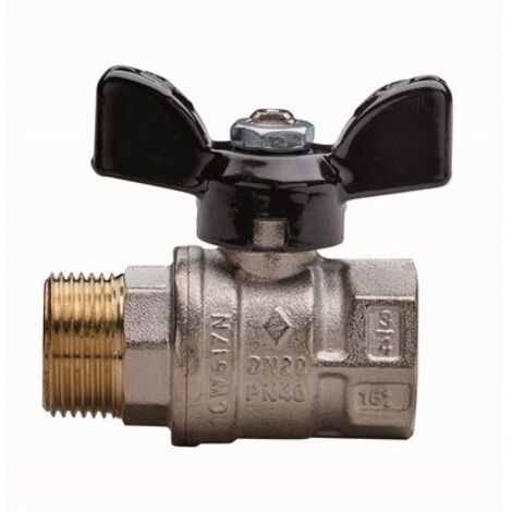 VALVOLA A SFERA A PASSAGGIO TOTALE FILETTATURA MF CON FARFALLA 1"/2  DN 15  PN 50 RB