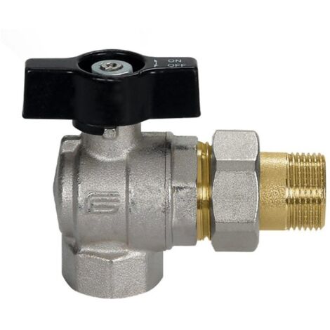 Valvola a sfera a squadra 1" per COLLETTORE F/ codola e girello con farfalla in alluminio 2077N406