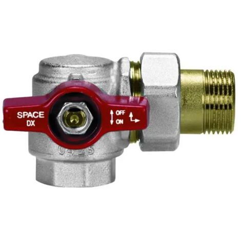 Valvola a sfera a squadra in ottone con verso destro a presa frontale modello space 1/2" EFFEBI