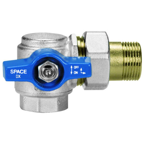 VALVOLA A SFERA A SQUADRA IN OTTONE CON VERSO DESTRO A PRESA FRONTALE MODELLO SPACE - 1  - EFF