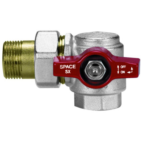 VALVOLA A SFERA A SQUADRA IN OTTONE CON VERSO SINISTRO A PRESA FRONTALE MODELLO SPACE - 1  - EFF