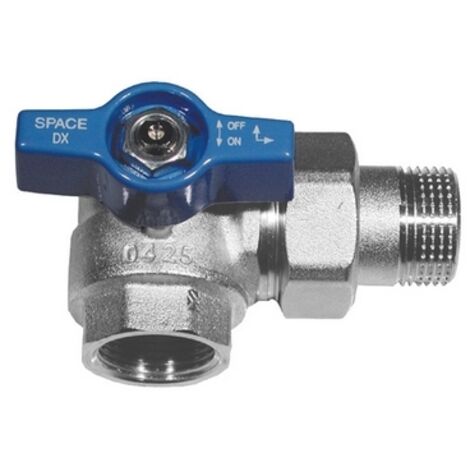 Valvola a sfera a squadra per collettore con presa frontale SPACE 1" – flusso verso DX 2071B406