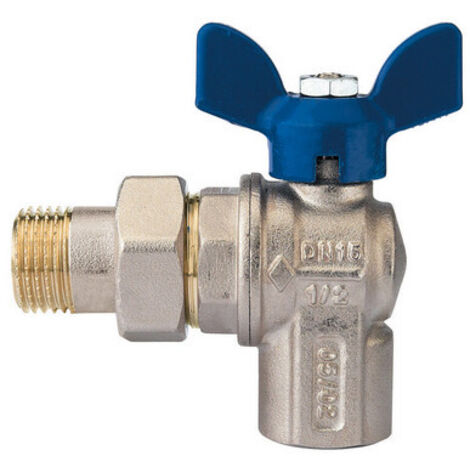 VALVOLA A SFERA A SQUADRA PER COLLETTORI CON FARFALLA IN ALLUMINIO BLU 1/2"  DN 15  PN 30 RB