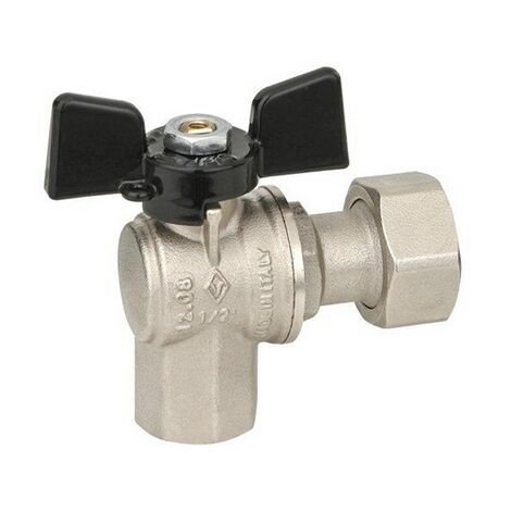 Valvola a sfera ad angolo a passaggio totale ff dado mobile 1/2"x3/4" dn 15  pn 40