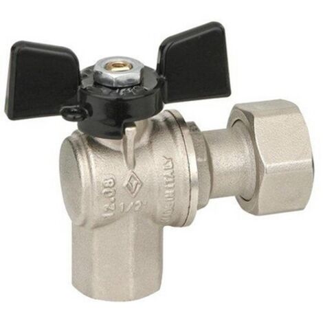 Valvola a sfera ad angolo a passaggio totale ff dado mobile 3/4"x3/4"  dn 15  pn 25