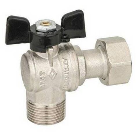 VALVOLA A SFERA AD ANGOLO A PASSAGGIO TOTALE MF DADO MOBILE 1/2"x3/4" DN 15 PN 40