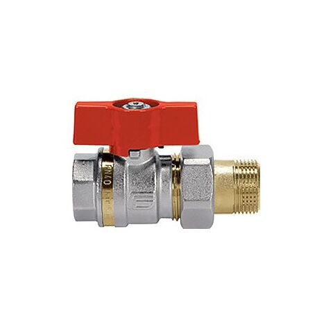 Valvola a sfera ASTER ACS per COLLETTORE ø1" F / codola girello con farfalla in alluminio 2048R406