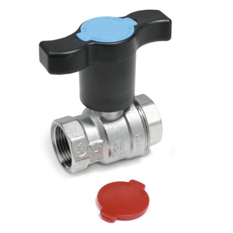 Valvola a sfera attacchi F-F maniglia a farfalla prolungata passaggio totale Giacomini R851TH  3/8"