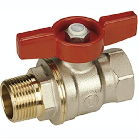 Valvola a sfera, attacchi F-M maniglia a farfalla passaggio totale sfera Dado Giacomini R914  1/4"