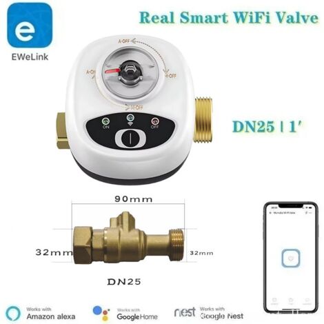 Valvola a sfera Automatizzata Smart WiFi Compatibile con eWeLink  1"