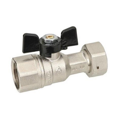 Valvola a sfera diritta a passaggio totale ff dado mobile 1/2"x3/4"  dn 15  pn 40