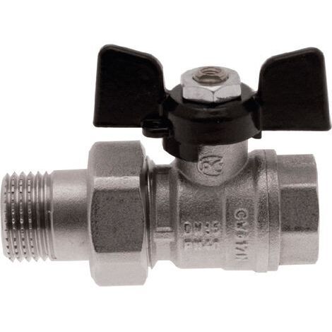 Valvola a sfera femmina bocchettone con farfalla 1/2" dn 15 pn 40
