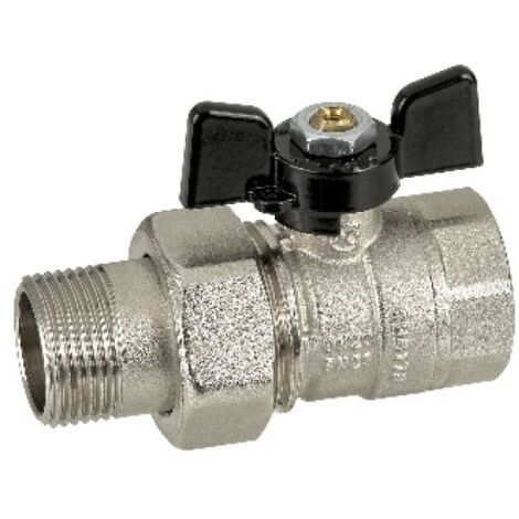 VALVOLA A SFERA FEMMINA BOCCHETTONE CON FARFALLA 1/2&quot  DN 15