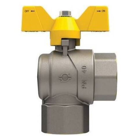VALVOLA A SFERA GAS A SQUADRA FF CON FARFALLA 1" x 1" FIV