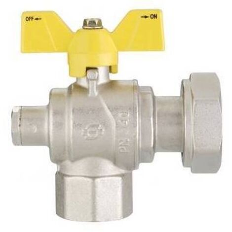 VALVOLA A SFERA GAS A SQUADRA FUTURGAS FEMMINA-DADO GIREVOLE 3/4" x 1" FIV