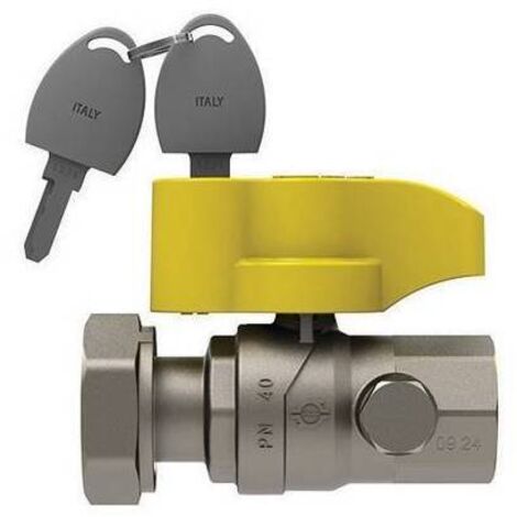 VALVOLA A SFERA GAS CON FARF. E SERRATURA FUTURGAS FEMMINA - GIREVOLE Misura: 3/4" x 1"  DN 20