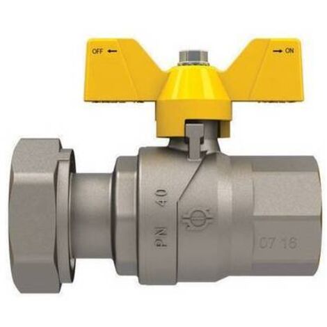 VALVOLA A SFERA GAS CON FARFALLA FUTURGAS FEMMINA-DADO GIREVOLE 3/4" x 3/4" FIV