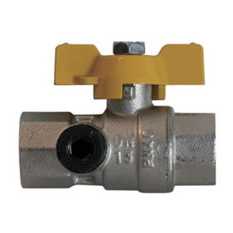 VALVOLA A SFERA GAS CON PASSAGGIO TOTALE ED ATTACCO MANOMETRO 3/4&quot