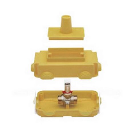 VALVOLA A SFERA GAS CON SCATOLA ISPEZIONABILE DA INCASSO 3/4 x 18   DN 15