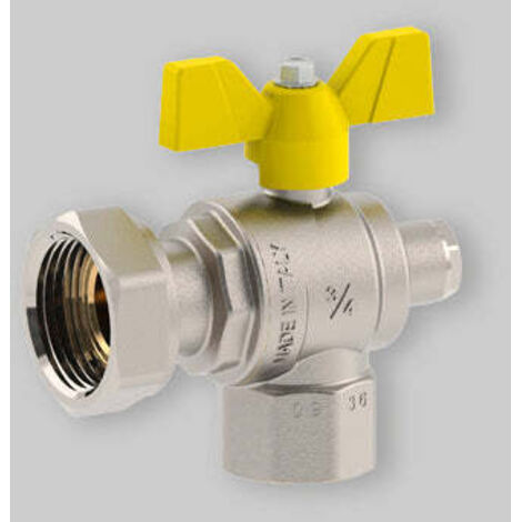 Valvola A Sfera Gas F/F Ad Angolo Con Una Presa Pressione Dado Gir./Farfalla Allum. Fiv 1" X 1"1/4
