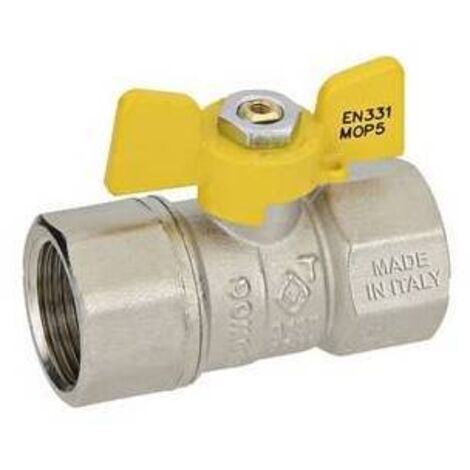 Valvola a sfera gas ff con farfalla mod. dakota 1/2"  DN 12 BUGATTI