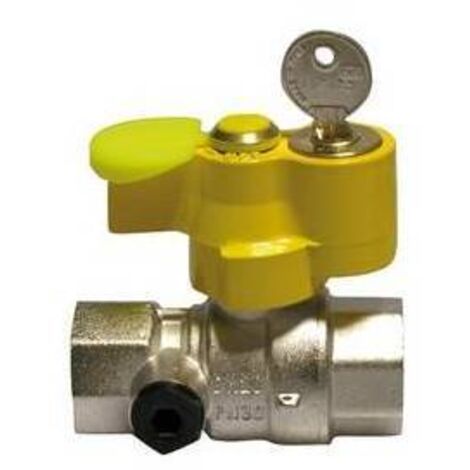 VALVOLA A SFERA GAS FF CON SERRATURA E PRESA DI PRESSIONE 3/4" DN 20
