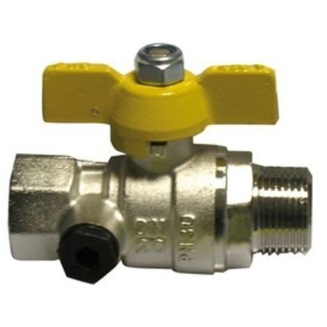 VALVOLA A SFERA GAS FM CON FARFALLA GIALLA 1/2" DN 15