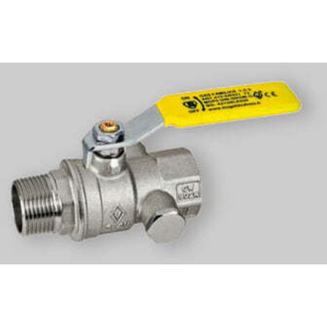 Valvola A Sfera Gas M/F Con Presa Di Pressione Leva Acciaio Bugatti 1" Dn 25