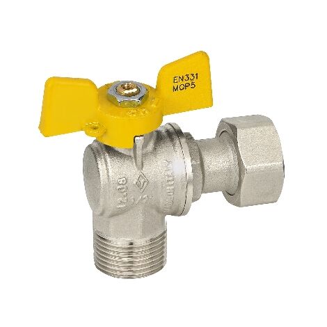 Valvola a sfera gas  maschio / dado mobile 1/2" x 3/4"  dn 15