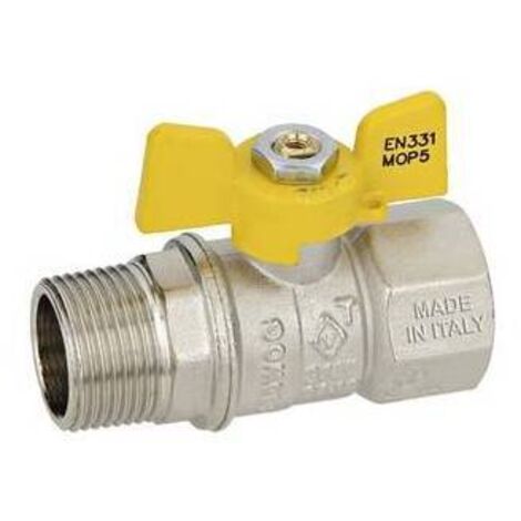 Valvola a sfera gas mf a farfalla mod. dakota 1/2"  DN 12 BUGATTI